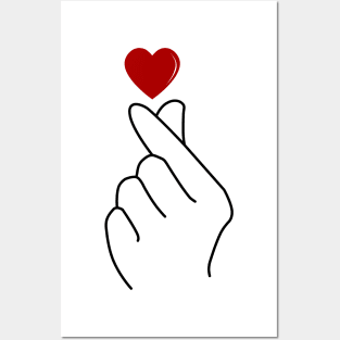 Saranghae Finger Heart Posters and Art